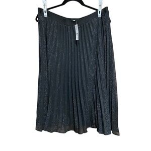 NY&C SPARKLE SKIRT PLEATED DETAILS BLACK SIZE XL NWT